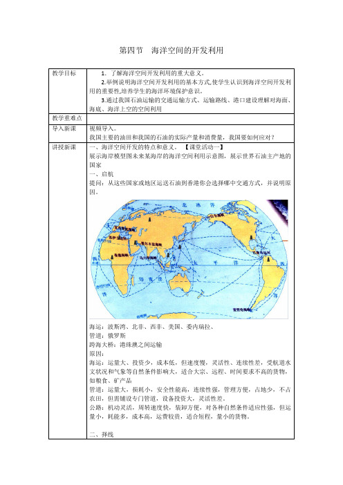 人教版高中地理选修2《第五章 海洋开发 第四节 海洋空间的开发利用》_2