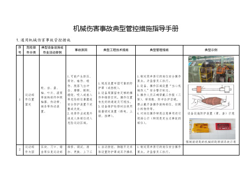 机械伤害事故典型管控措施指导手册