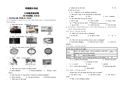 初三英语下册期中考试试卷【精编】.doc