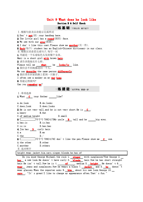 新版人教新目标版七年级英语下册Unit9Whatdoeshelooklike课后练习2