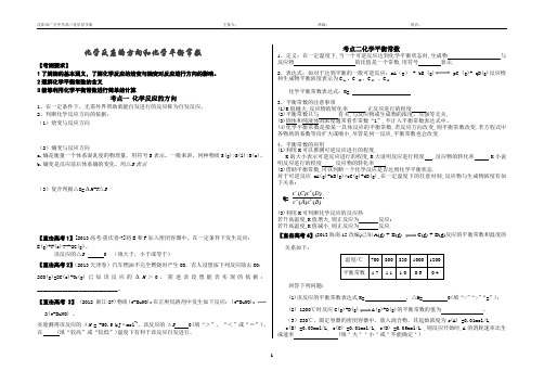 化学反应的方向和化学平衡常数