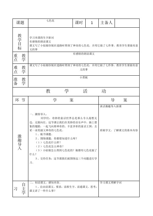 北师大版小学语文三年级上册《7 幻想和想象 ②七色花》优质课教学设计_55