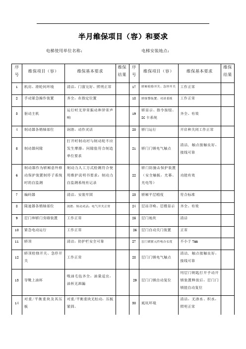 TSG T5002-2017客梯货梯维保记录簿