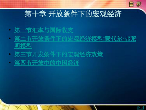 开放条件下的宏观经济