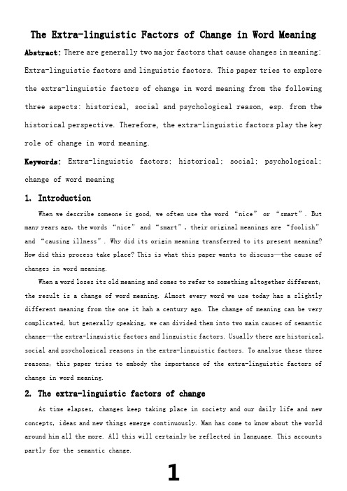 The-Extra-linguistic-Factors-of-Change-in-Word-Meaning