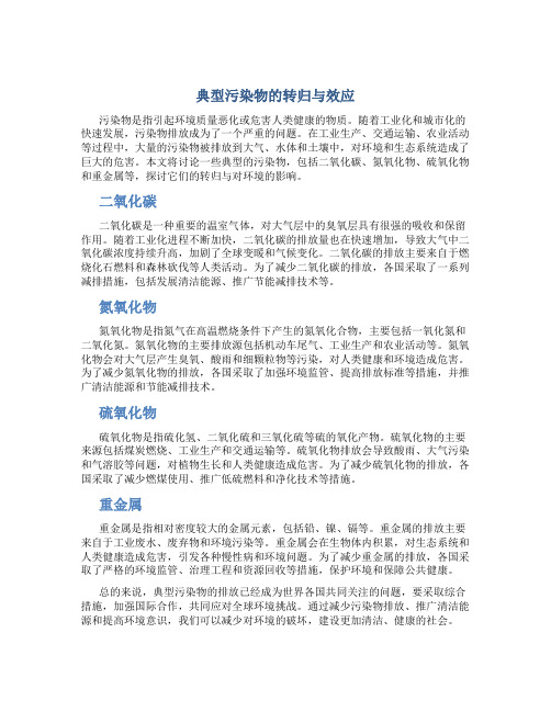 典型污染物的转归与效应