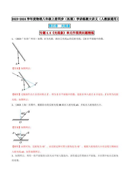 专题4-6 《光现象》单元作图类问题精炼(重点)(解析版) 