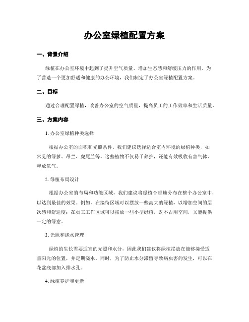 办公室绿植配置方案