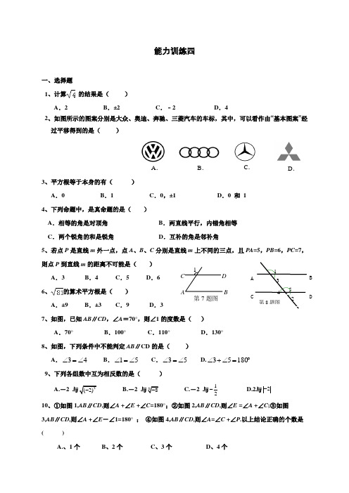 新人教版数学七年级下册能力训练四