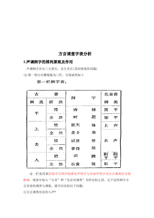 方言调查字表解析