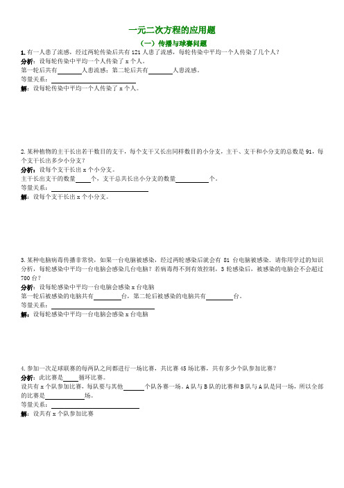 实际问题与一元二次方程汇总