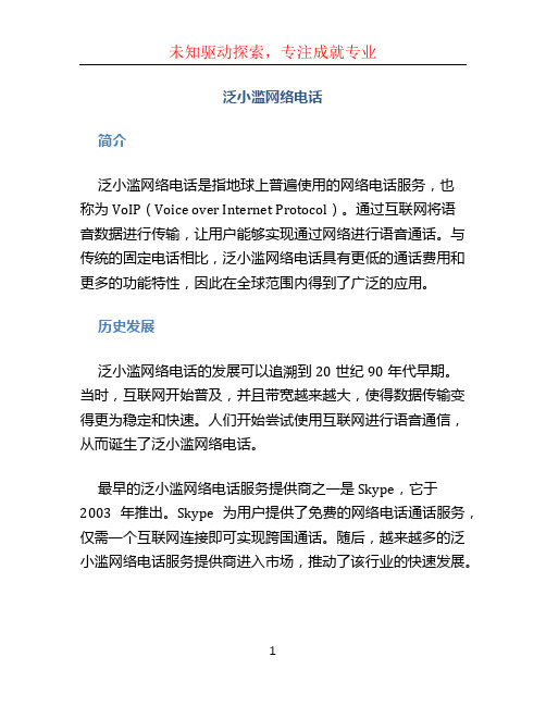 泛小滥网络电话