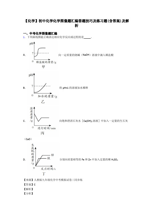 【化学】初中化学化学图像题汇编答题技巧及练习题(含答案)及解析