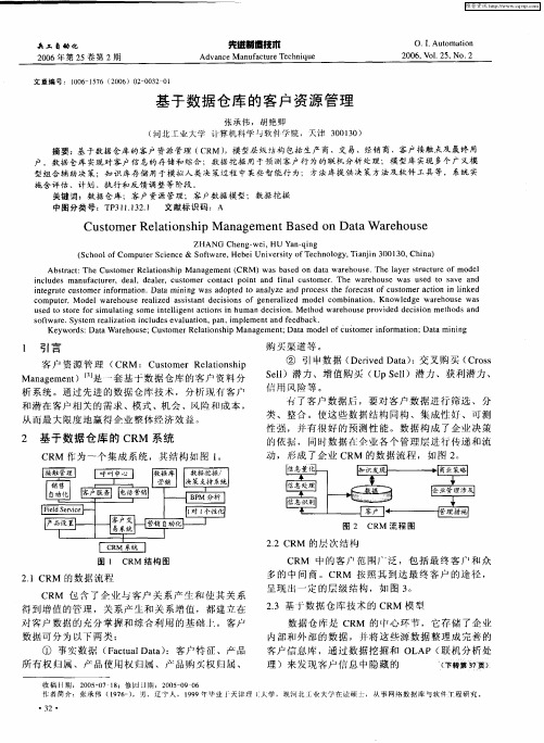 基于数据仓库的客户资源管理