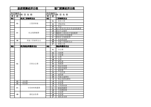 支出经济分类科目