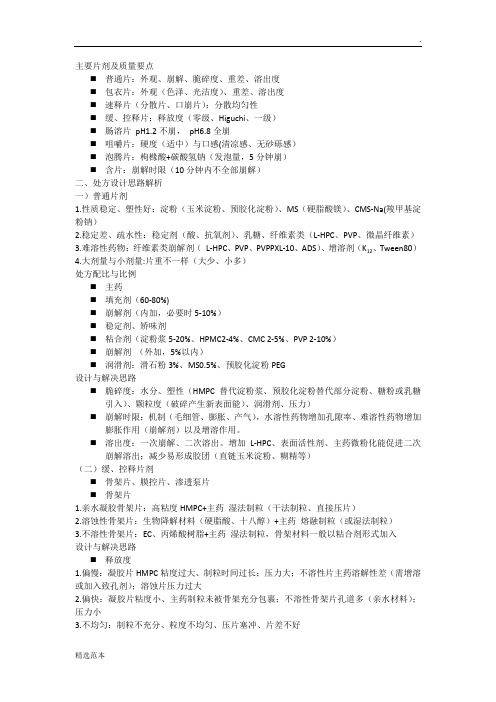 口服固体制剂工艺技术要点解析