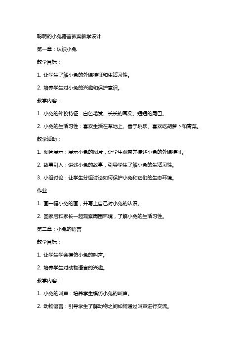 聪明的小兔语言教案教学设计