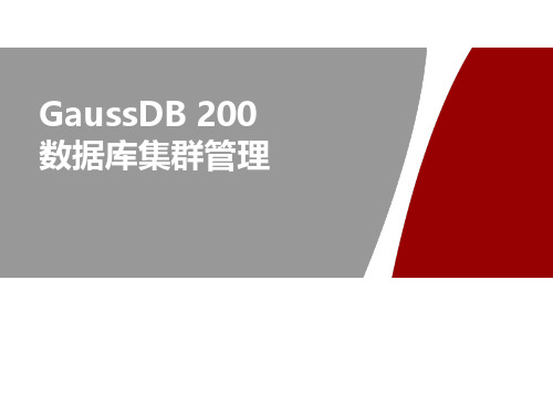 GaussDB 200 数据库集群管理