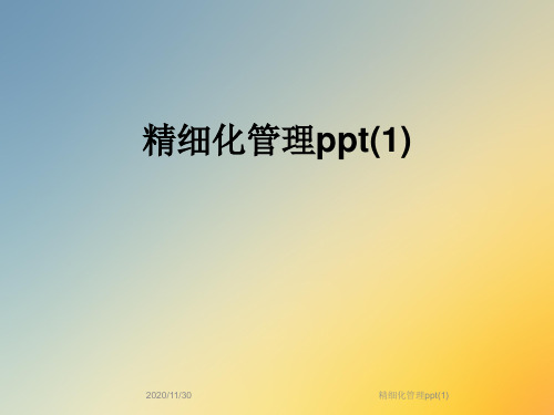 精细化管理ppt(1)