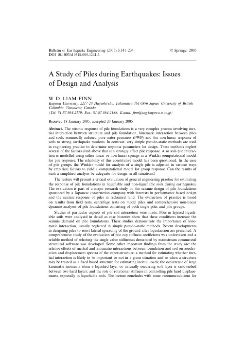 A Study of Piles during Earthquakes Issues