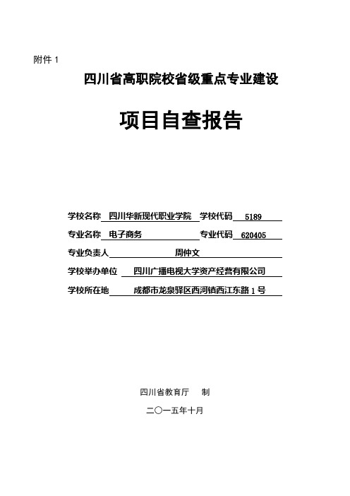 电子商务省级重点专业《项目自查报告》精品资料