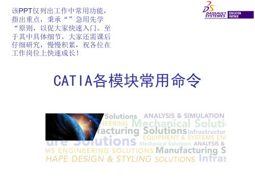 CATIA各模块常用命令