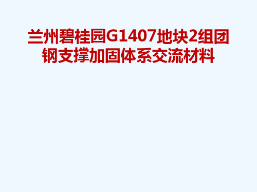 兰州碧桂园地块钢支撑加固体系汇报材料