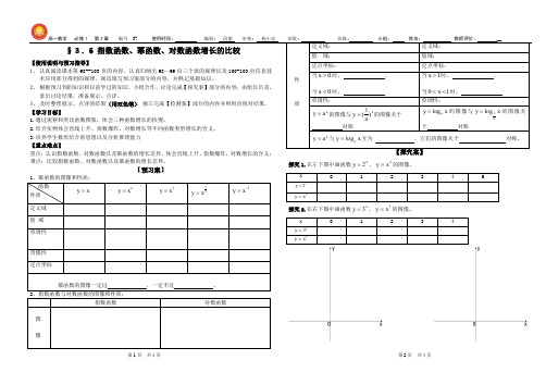 指数函数、幂函数、对数函数增长的比较