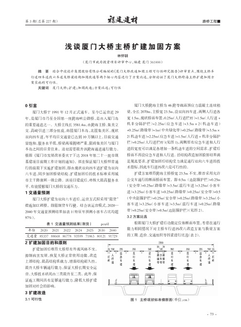 浅谈厦门大桥主桥扩建加固方案