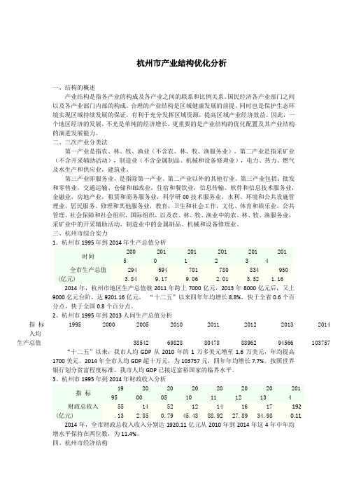 杭州市产业结构分析