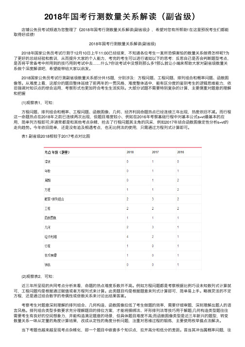 2018年国考行测数量关系解读（副省级）