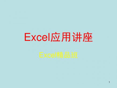 Excel高级应用技巧ppt课件