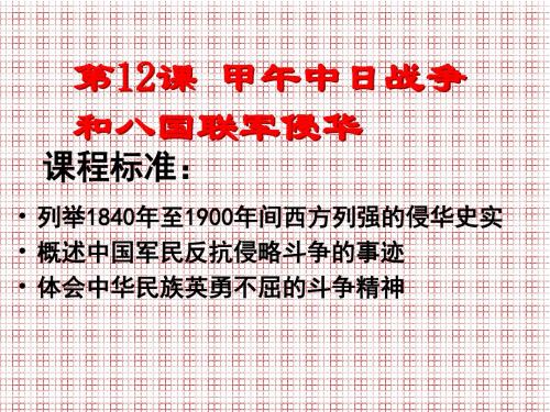 历史4.12《甲午中日战争和八国联军侵华》复习课件(新人教版必修1)