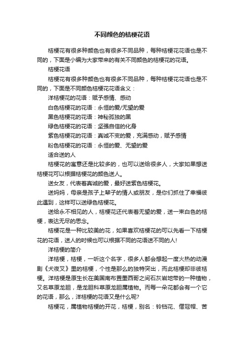 不同颜色的桔梗花语