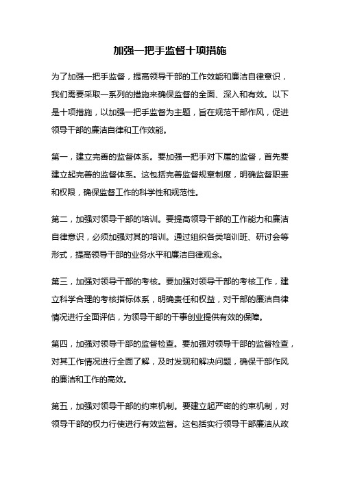 加强一把手监督十项措施