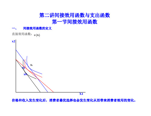 第二讲间接效用函数与支出函数 第一节间接效用函数 间接效用函数的定义 