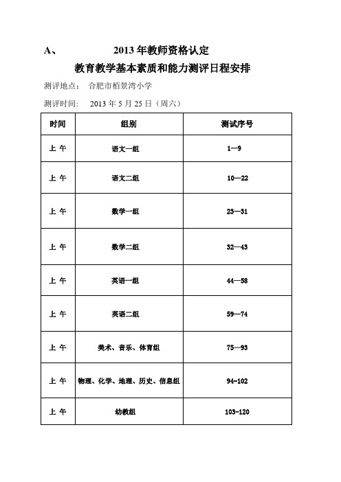 A、 2013年教师资格认定