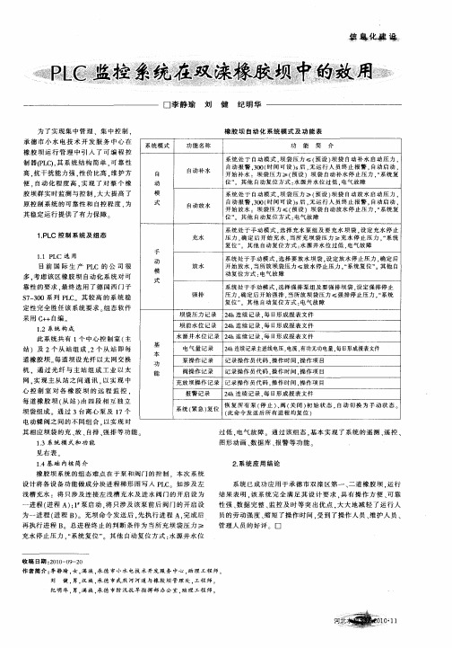 PLC监控系统在双滦橡胶坝中的效用