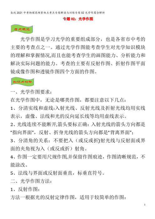 备战2021中考物理高频重难点考点专题解读与训练专题02光学作图含解析