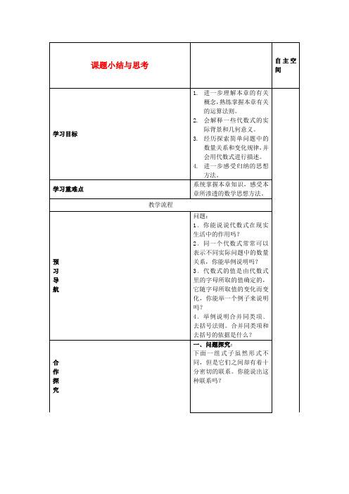 最新-七年级数学上册 第三章-小结与思考 苏科版 精品