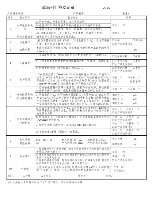 (箱柜)成品例行检验记录(1)