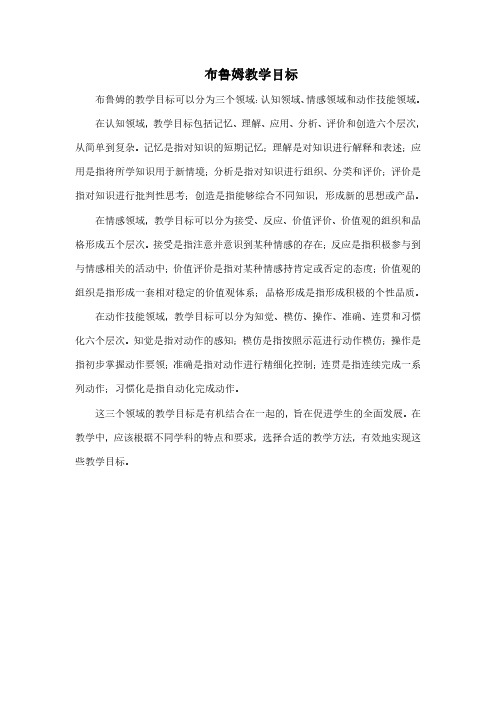 布鲁姆教学目标 pdf