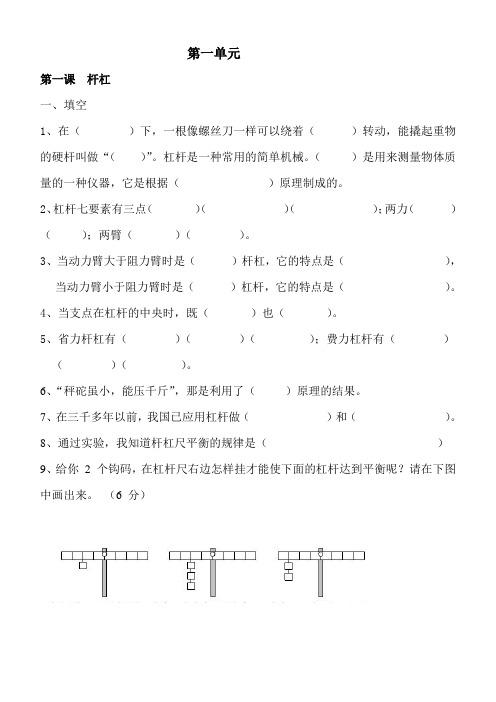 粤教版六年级科学下册总复习