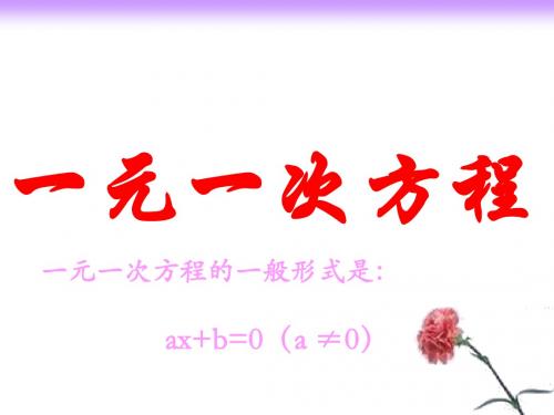 7.2一元一次方程及其相关概念