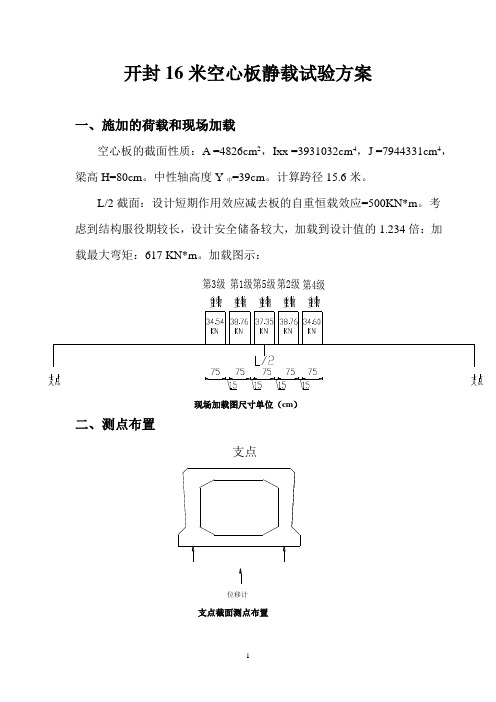 开封16米空心板静载试验