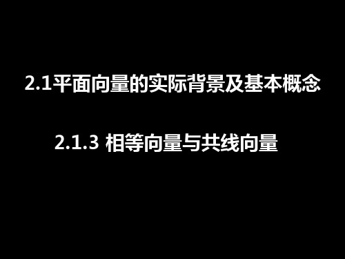 高一数学人教A版必修4第二章2.1.3 相等向量与共线向量 课件(共16张PPT)