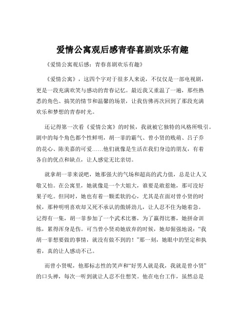 爱情公寓观后感青春喜剧欢乐有趣