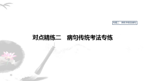 2020版高考语文新增分大一轮(人教通用版)课件：专题二 辨析并修改病句对点精练二