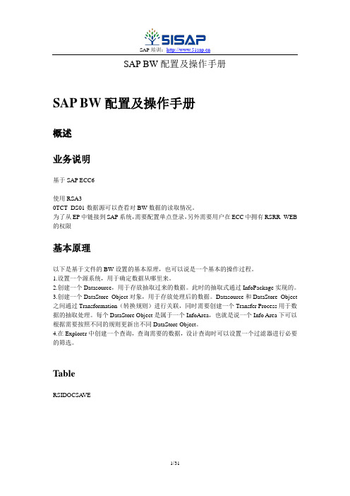 SAP BW配置及操作手册(BW中文图文教程)