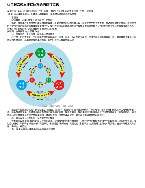 快乐教育校本课程体系的构建与实施